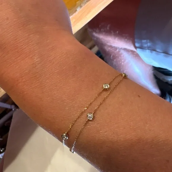 Helzberg Diamonds gold bracelet with small diamonds - Picture 3 of 3